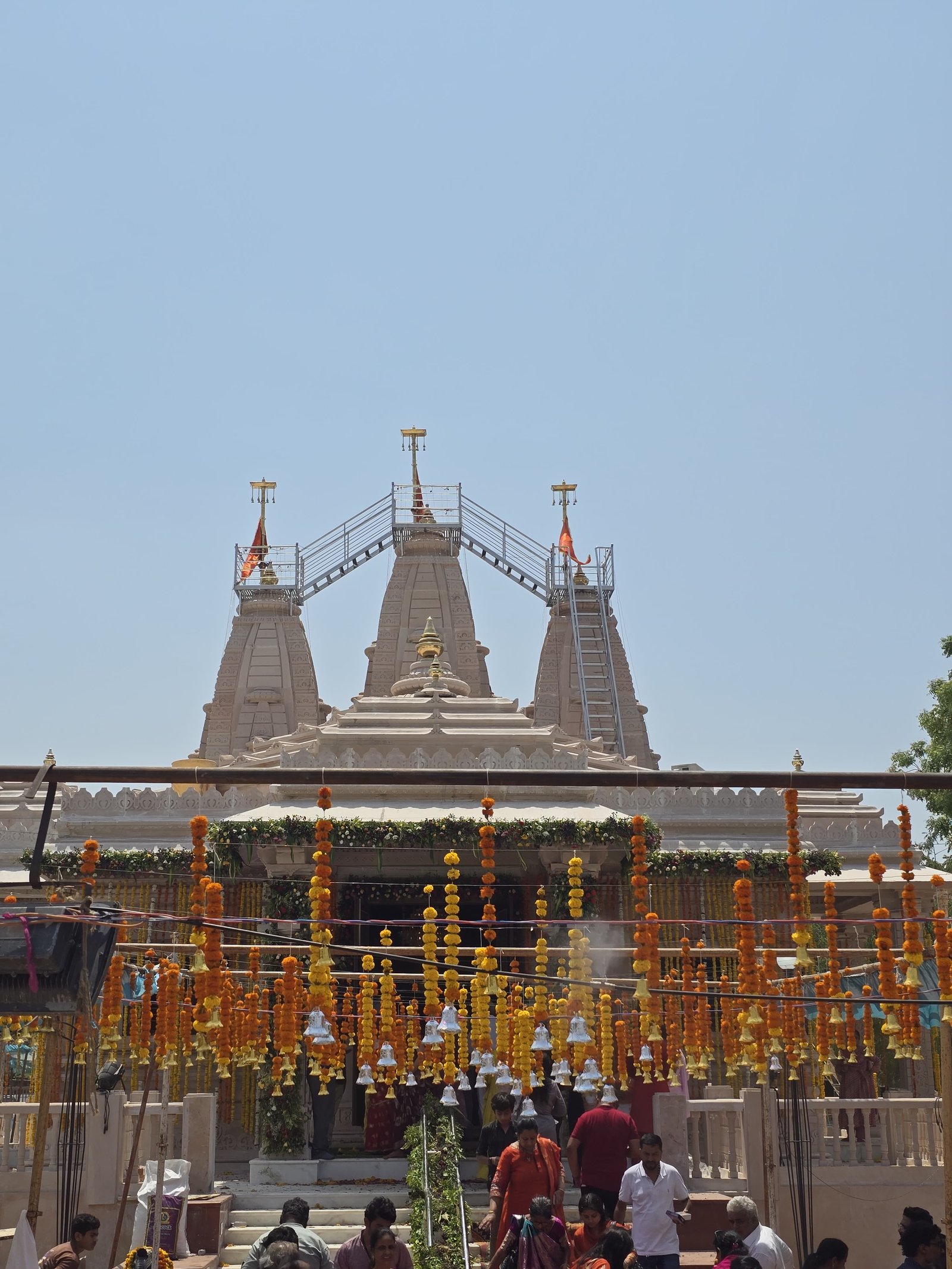 Temple exterior and devotees